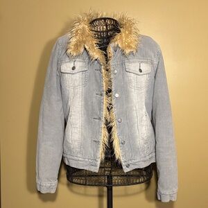 Global Mind Vintage Corduroy Jacket with Faux Fur Trim